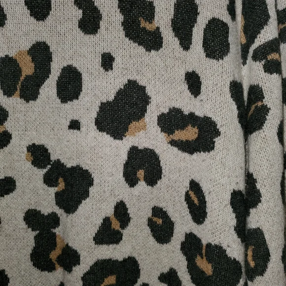 Loft Plus Cheetah Sweater, 24/26, crew neck, Beige/Brown/Black - Picture 2 of 5